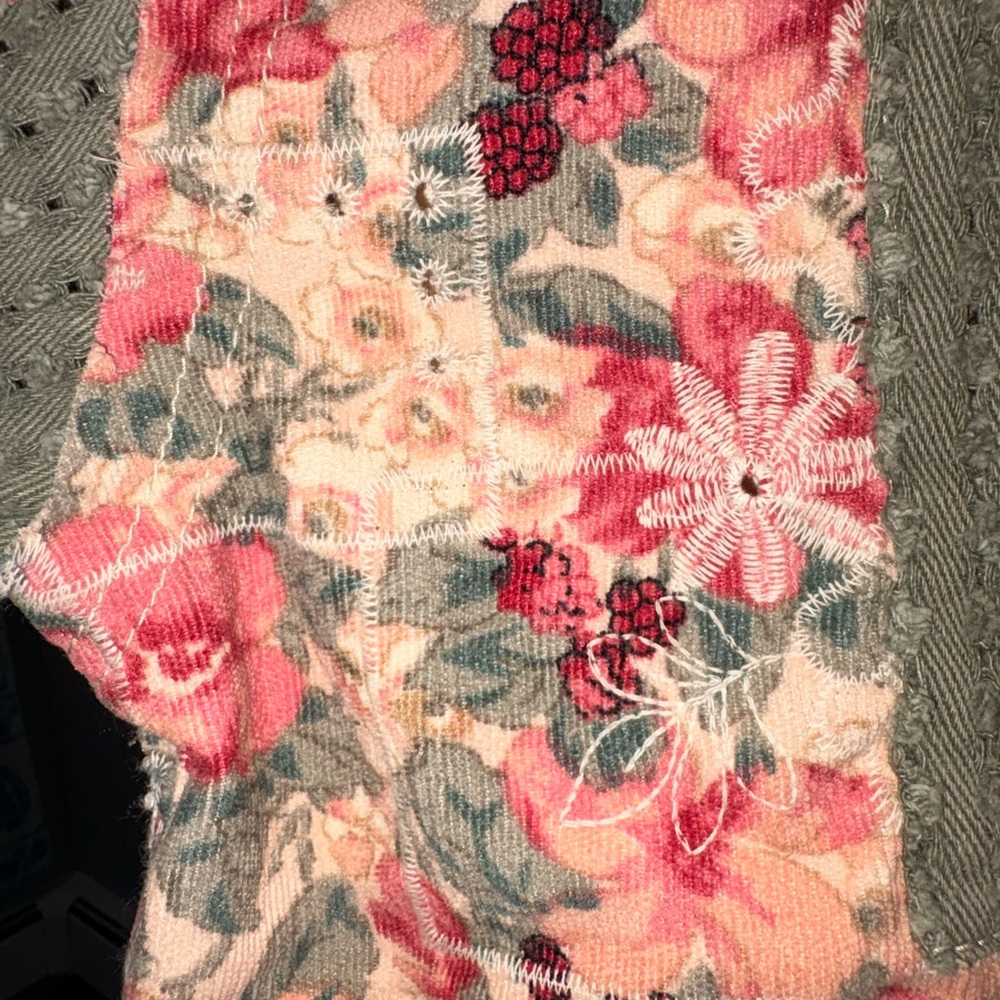 POL 100% Cottom Floral Patchwork Button-Up Shacket - image 3